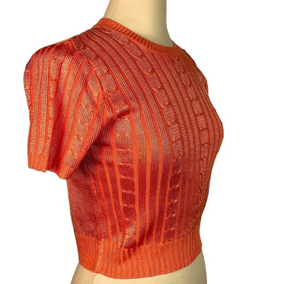One on One Croped knit Top size small orange - Picture 9 of 13